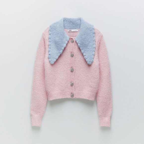 Zara Sweaters - Zara Jewel Button Knit Cardigan